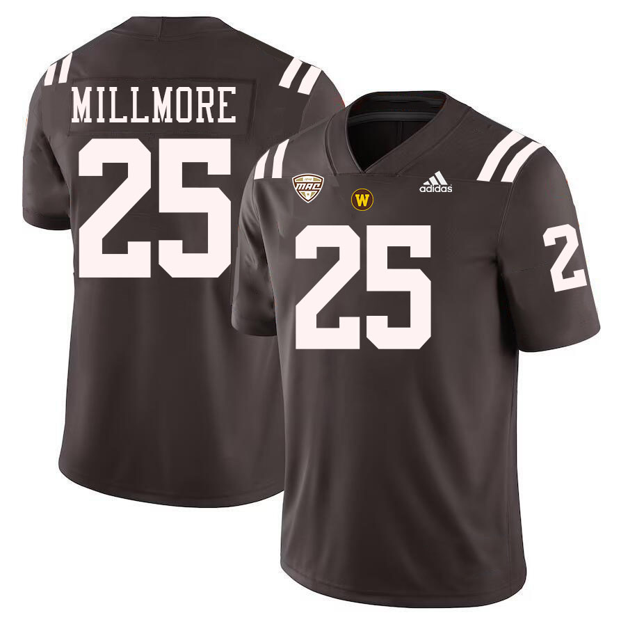 #25 Ryan Millmore Western Michigan Broncos College Football Jerseys Stitched-Brown